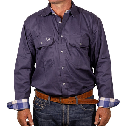 Brady Full Button Shirt - Gingham Trim